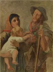 Egisto Ferroni, La famiglia, oil on canvas