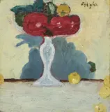 Oscar Ghiglia, «Frutta in alzata di vetro» e «Scorcio di villa»