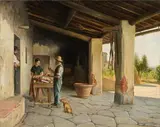 Oreste Costa, Il merciaio, oil on canvas