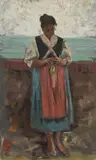 Telemaco Signorini, Donna di Riomaggiore, 1892, oil on cardboard