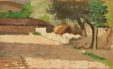Effetto di sole by Giovanni Fattori, 1880, oil on tavoletta, offered Apr 2025