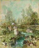 Cirno Sergio Bissi, Lungo il ruscello, oil on faesite
