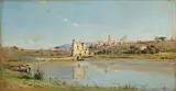 Francesco Mancini, Paesaggio, oil on canvas