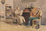Dal notaio by Vincenzo Caprile, 1878, watercolour on paper, offered Apr 2025