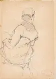 Giuseppe De Nittis, Ritratto di donna di spalle, pencil on paper