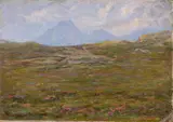 Emilio Longoni, Paesaggio, 1915, oil on canvas applicata on cardboard