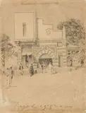 Alberto Pasini, Bazar egiziano, pencil on paper