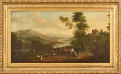 Paesaggio con armenti by Giuseppe Bernardino Bison, oil on canvas, offered Apr 2025
