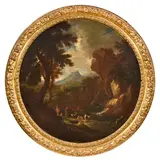 Carlo Antonio Tavella, Due dipinti raffiguranti «Paesaggio con capre, armenti e viandanti al guado»