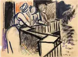 Renato Guttuso, Balcone a Scilla, 1949, mixed media on paper