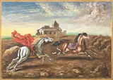 Giorgio de Chirico, Due cavalli in un paese