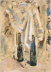 Filippo de Pisis, Natura morta con bottiglie, 1935, oil on canvas