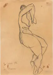 Isadora Duncan by Enrico Prampolini, 1926, pencil on paper, offered Nov 2024