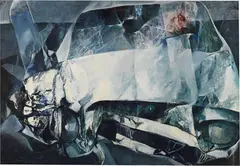 Renzo Vespignani, Incidente stradale, 1963, oil on canvas