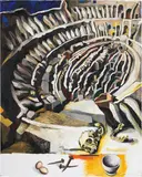 Renato Guttuso, Colosseo con chiodi e teschio, 1973, oil on canvas