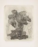Giorgio Morandi, Gerani dentro un bicchiere, 1930, etching on paper India incollata