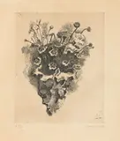 Giorgio Morandi, Cornetto con fiori di campo, 1924, etching on zinco