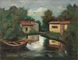 Carlo Carrà, Angolo rustico (Paesaggio), 1927, oil on canvas