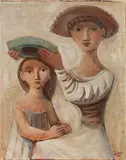 Massimo Campigli, Il cappello verde, 1940, oil on canvas