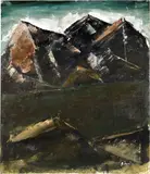 Mario Sironi, Montagne, 1945, oil on canvas