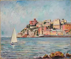 Piero Marussig, Marina ligure, 1930, oil on canvas
