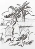 Salvo, Paesaggio, charcoal on paper