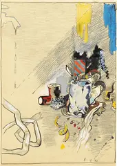 Gianfranco Ferroni, Rifiuti, 1963, mixed media on paper