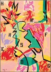 Ugo Nespolo, Senza titolo, acrylic on legno