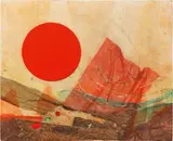 Roberto Crippa, Sole, 1971, collage on panel