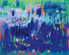 Antonio Corpora, Bagliori sul Mare Egeo, 1990, acrylic on canvas