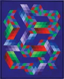 Victor Vasarely, Babel, 1971, acrylic on panel