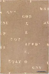 Vincenzo Agnetti, Almost Forgotten by Heart, 1971, feltro colorato di grigio-tortora inciso a fuoco and dipinto di beige on panel