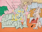 Valerio Adami, Le stanze a cannocchiale, 1965, acrylic on canvas