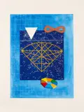 Lucio Del Pezzo, Composizione, screenprint a colori and collage