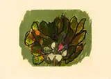 Ennio Morlotti, Fiori, lithograph a colori