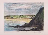 Bernard Buffet, Paesaggio, lithograph a colori