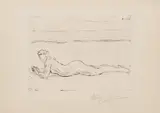 Ardengo Soffici, Donna sulla spiaggia, 1927, Puntasecca