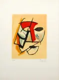 Primo Conti, Clown, 1919, lithograph a colori