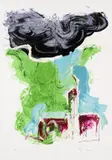 Mario Schifano, Paesaggio, screenprint polimaterica