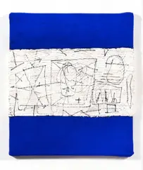 Fregio sul blu by Cesare Berlingeri, 1989, oil on canvas, offered Nov 2024