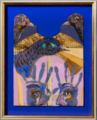 Bruno Ceccobelli, L'altro di sopra, mixed media on card