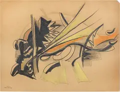Alberto Magnelli, Senza titolo, 1935, mixed media on card