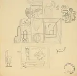 Atanasio Soldati, Foglio di studi, pencil on paper
