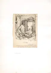 A Firenze by Tomaso Buzzi, charcoal on paper applicato on card, offered Nov 2024