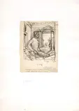 Tomaso Buzzi, A Firenze, charcoal on paper applicato on card