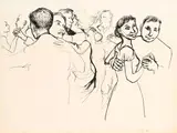 Renato Guttuso, Studio per il «Boogie-Woogie», 1953, ink on paper applicata on canvas