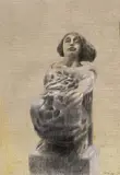 Giuliano Vangi, Bozzetto per scultura, 1988, pastel and pencil on paper