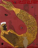 Fathi Hassan, La Sirena del Nilo, 2001, enamel and acrylic on canvas