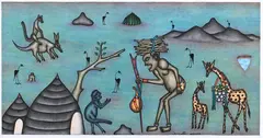Kivuthi Mbuno, Senza titolo, mixed media on paper
