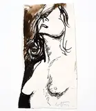 Renato Guttuso, Torso di donna, ink on paper